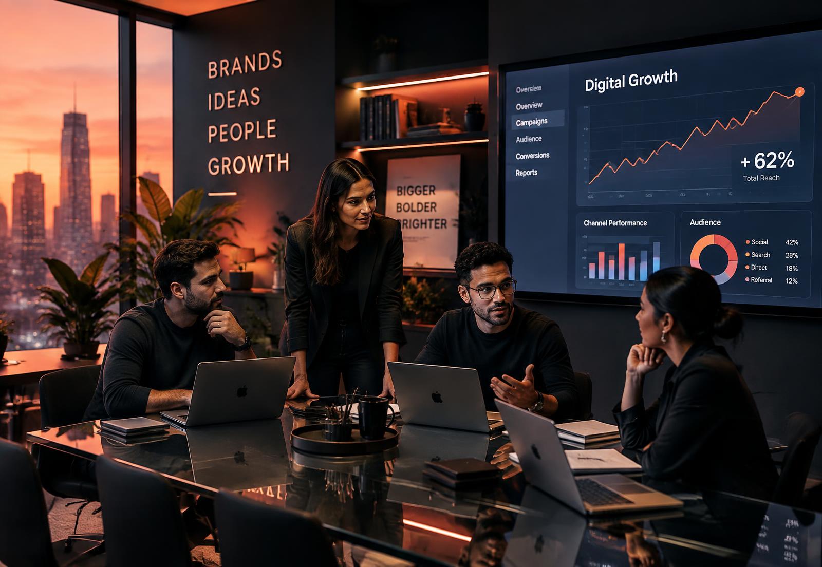 Solutions Online strategists reviewing campaign performance dashboards